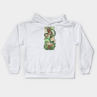 Lady of May with Lily of the Valley and Emerald Dancing Goddess Maiden Mucha Inspired Birthstone Series Kids Hoodie